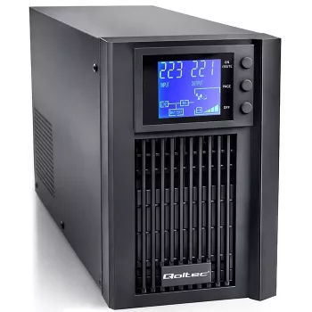 UPS QOLTEC Pure Sine Wave 1kVA 800W su AVR ir LCD ekranu
