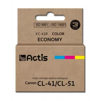 Pakeičiama rašalo kasetė ACTIS KC-41R – Cyan, Magenta, Yellow, dažų pagrindu, standartinės išeigos, suderinama su Canon CL-41/CL-51