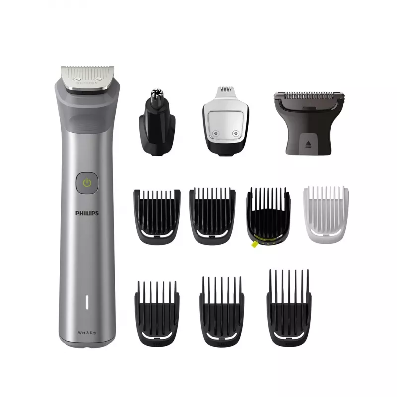 Philips All-in-One Trimmer MG5940/15 Series 5000, Nerūdijantis plienas, 0,5 mm, 1,6 cm, 1 mm, Barzda, Ausys, Nosis, Baterija
