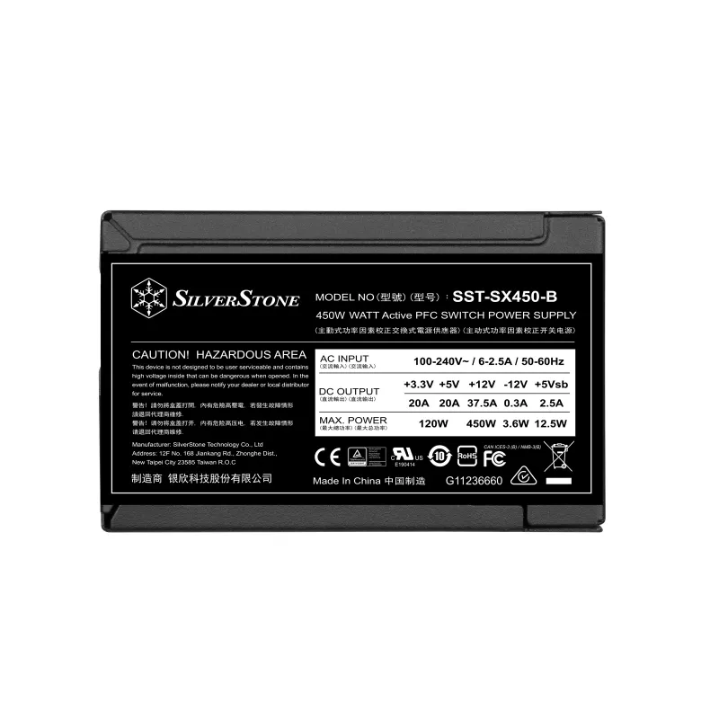 SilverStone SST-SX450-B maitinimo blokas (vidinis) SFX 450W 80 PLUS Bronze