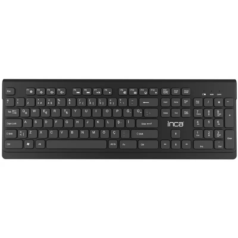Inca IWS-519 belaidis klaviatūros ir pelės rinkinys, RF, QWERTY turkiškas, juodas