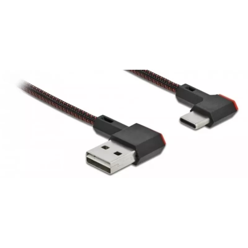 USB kabelis DeLOCK EASY-USB 2.0 Type-A vyriškas į Type-C vyrišką 0,5 m juodas