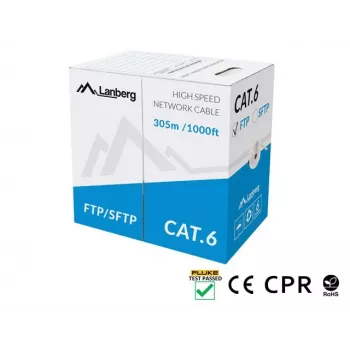 Lanberg LCS6-11CU-0305-S tinklo kabelis pilka 305 m Cat6 SF/UTP (S-FTP)