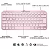 Logitech MX Keys Mini belaidė apšviesta klaviatūra - rožinė - CENTRAL (DE)