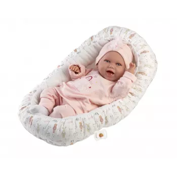 Lėlė kūdikis Llorens Mimi Baby 42 cm – realistiškas veidas, juokiasi, minkštas kūnas