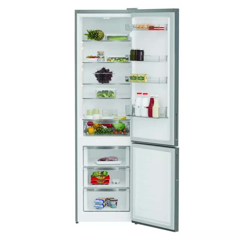 Šaldytuvas INDESIT INKS 1401 S4E | Energijos klasė E | Laisvai pastatomas | Kombinuotas | Aukštis 202.5 cm | Šaldytuvo talpa 266 L | Šaldiklio talpa 120 L | 38 dB | Sidabrinis