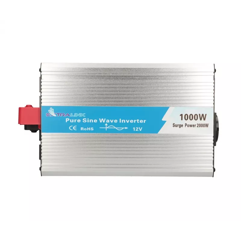 Įtampos keitiklis Extralink OPIP-1000W 12V 230V 1000W gryno sinuso