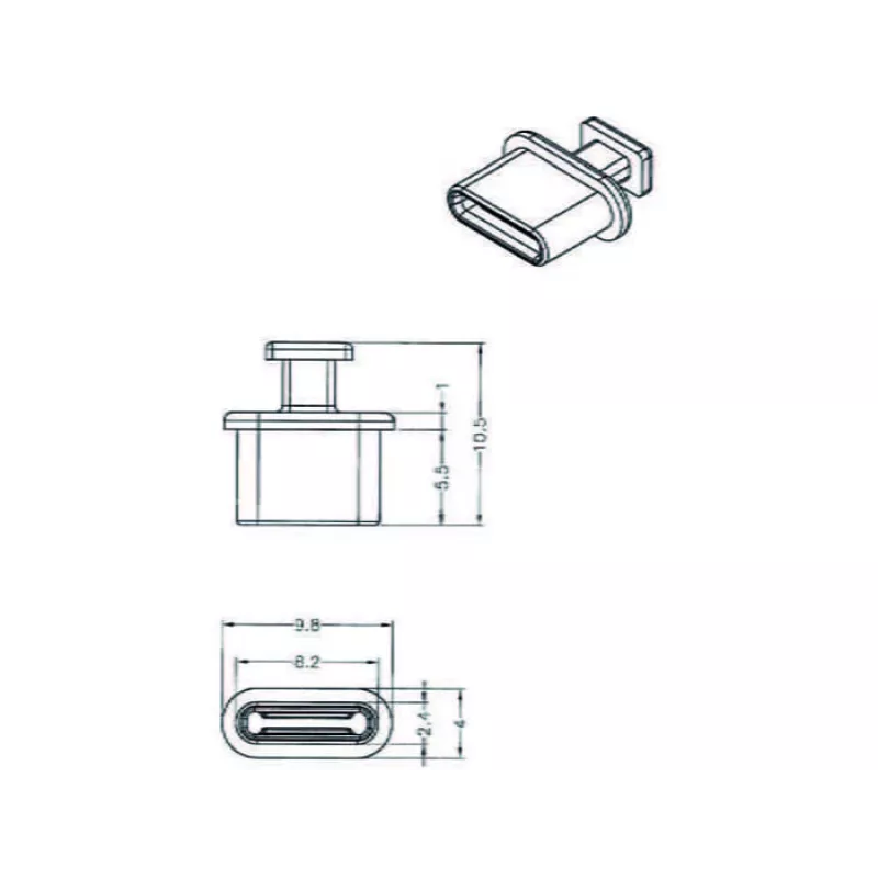 Apsauginis kištukas USB Type-C lizdui DeLOCK 64013 juodas