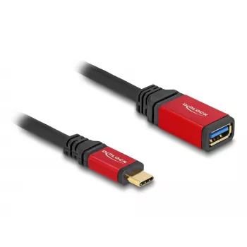 USB adapteris DeLOCK 60172 USB Type-C (vyriškas) į USB Type-A (moteriškas) 10 Gbps 15 cm raudonas metalinis