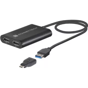 Sonnet USB3-DDP4K vaizdo kabelis-adapteris USB Type-A 2 x DisplayPort juodas (USB3-DDP4K)