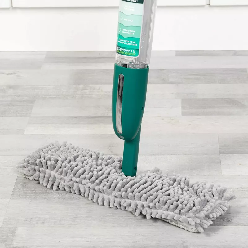 Beldray BEL01121-VDEEU7 antibakterinė grindų plaušinė su purkštuvu, 400 ml pildoma kasetė, žalia