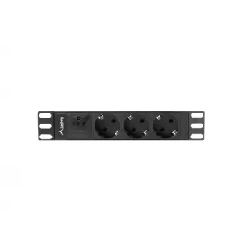 LANBERG POWER STRIP 10 RACK 1U, 16A, 3x SHUKO