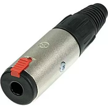 Neutrik NTR-NJ3FC6 6,35 mm stereo jack lizdas, NI, juodas/raudonas/sidabrinis