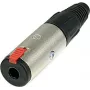 Neutrik NTR-NJ3FC6 6,35 mm stereo jack lizdas, NI, juodas/raudonas/sidabrinis