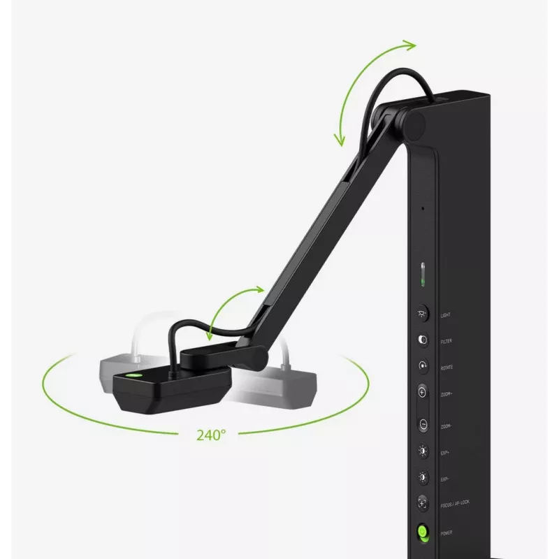 Dokumentų kamera IPEVO VZ‑R ULTRA (13 MP, 25,4 / 3,06 mm CMOS, USB‑C, HDMI, juoda)