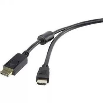 DisplayPort į HDMI vaizdo ir garso kabelis Renkforce 1,8 m — skaitmeninis ryšys tarp DP šaltinio ir HDMI ekrano