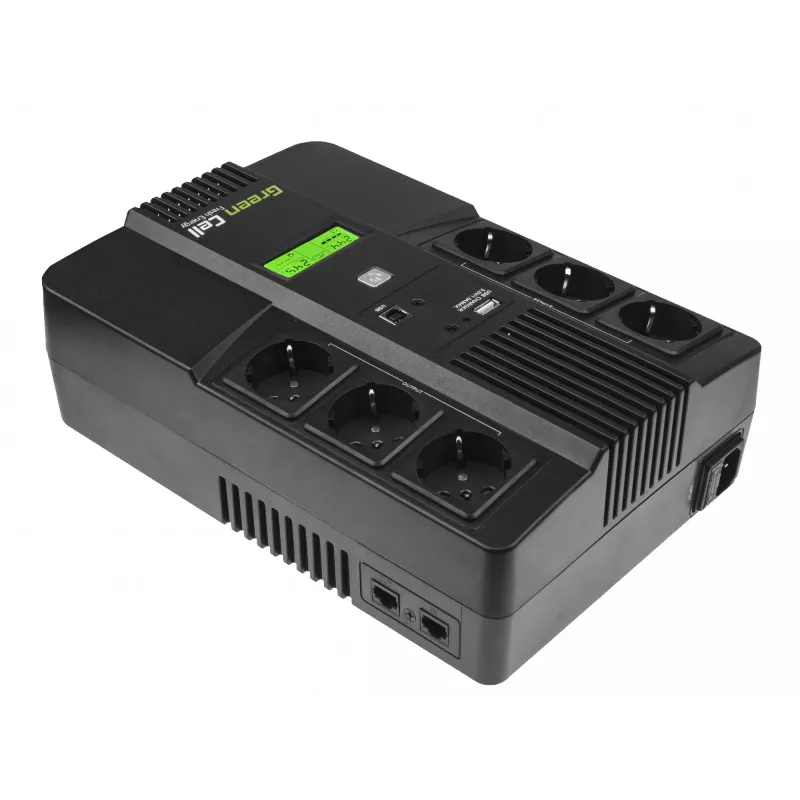 Green Cell AiO 800VA LCD nepertraukiamo maitinimo šaltinis (UPS) Linijinis-interaktyvus 0.8 kVA 480 W 6 AC lizdų