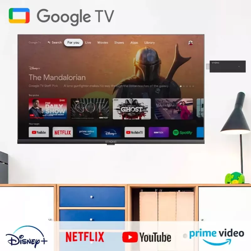 Strong SRT 41 Smart TV raktas HDMI 4K Ultra HD Android Juodas