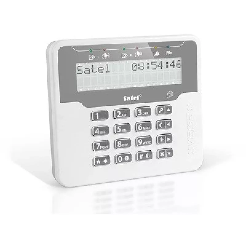 SATEL VERSA-LCDR-WH belaidis RFID skaitytuvas su klaviatūra ir ekranu