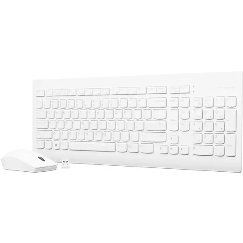 Lenovo GX30W75336 510 belaidis klaviatūros ir pelės derinys, 2,4 GHz nano USB, baltas