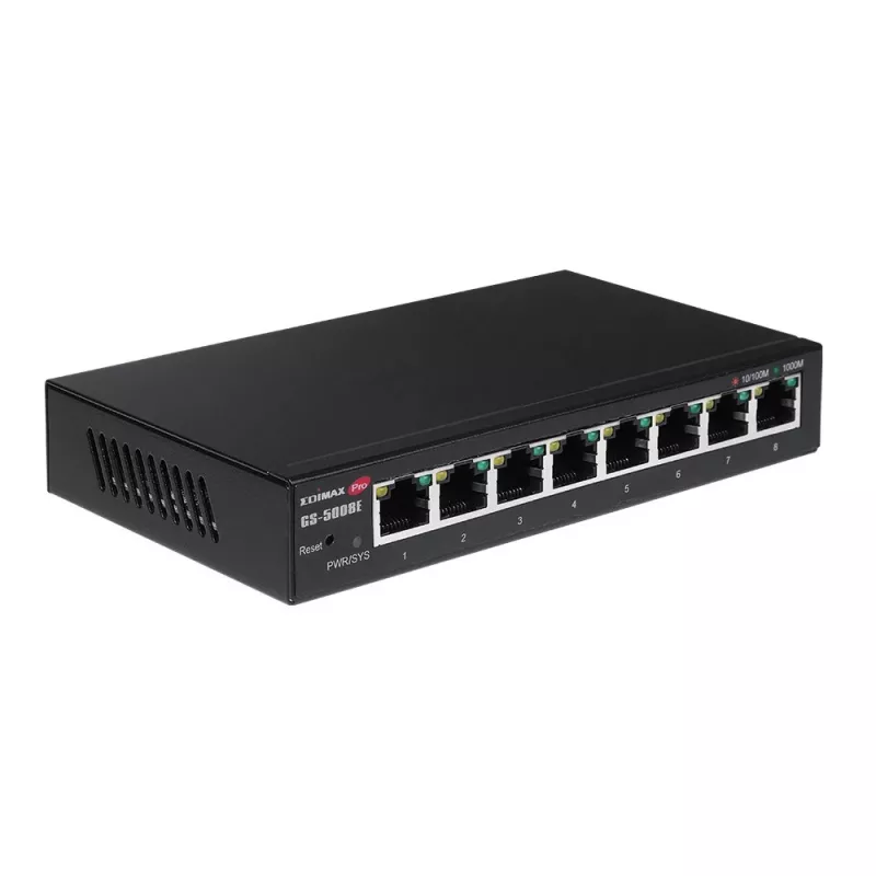 Edimax GS-5008E valdomas gigabitinio Ethernet tinklo jungiklis (10/100/1000) juodas
