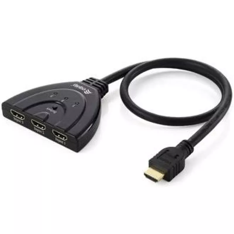 Equip 3x1 HDMI jungiklis, Full HD, 1920 x 1080 pikseliai, juodas