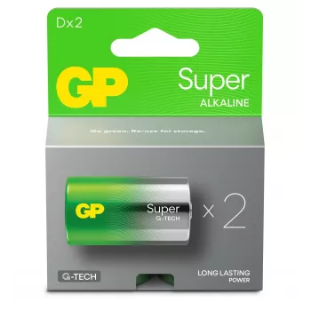 GP Batteries GPPCA13AS130 Mono (D) baterija šarminė 1,5 V 2 vnt.