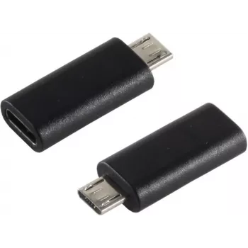 Lyties keitiklis S/CONN 14-05019 USB 2.0 MicroB į USB 3.1 C juodas