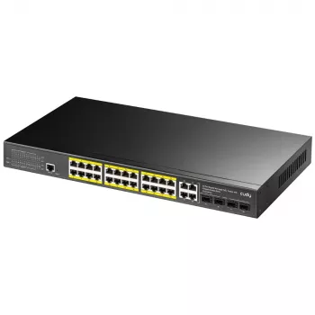 Valdomas Switch Cudy GS2028PS4 L2 Gigabit Ethernet 24 prievadai PoE 1U juodas