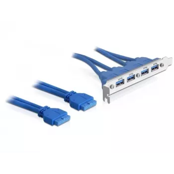 DeLOCK Slotblech USB 3.0 vidinis 19 kontaktų lizdas 2 x vidinis > 4 x USB 3.0-A išorinis lizdas - Slotblech (82974)