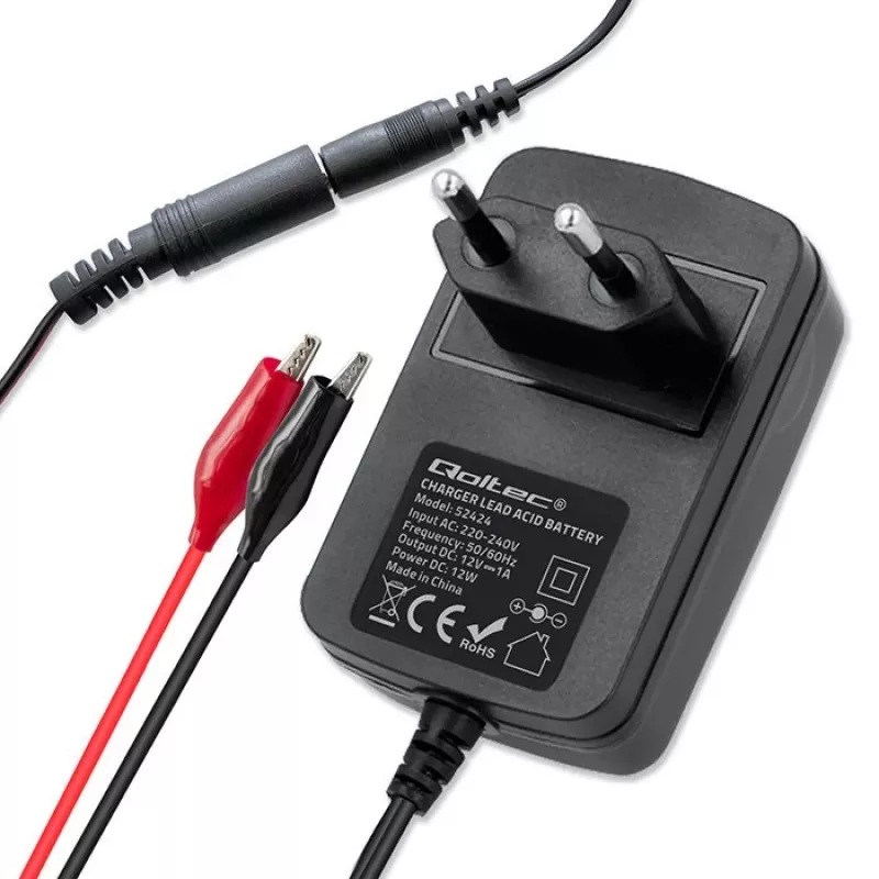 QOLTEC 52424 Akumuliatoriaus įkroviklis AGM GEL STD 12V 1.5A