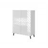 Lentyninė spinta Cama Meble ABETO 100.5 x 40 x 121.5 cm balta/blizganti balta, ant grindų statoma prie sienos