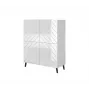 Lentyninė spinta Cama Meble ABETO 100.5 x 40 x 121.5 cm balta/blizganti balta, ant grindų statoma prie sienos