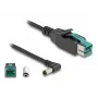 DeLOCK PoweredUSB kabelis vyriškas 12 V į DC 5,5 x 2,5 mm vyriškas kampuotas 1 m