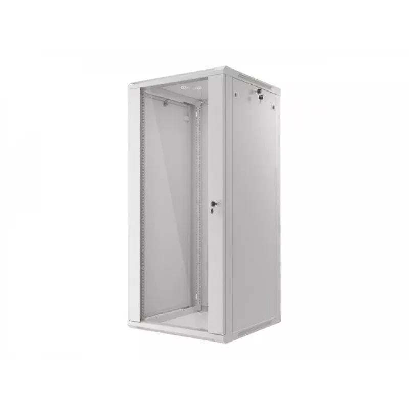 Lanberg sieninis montavimo stovas 19'' 27U 600x600mm pilkas (stiklinės durys)