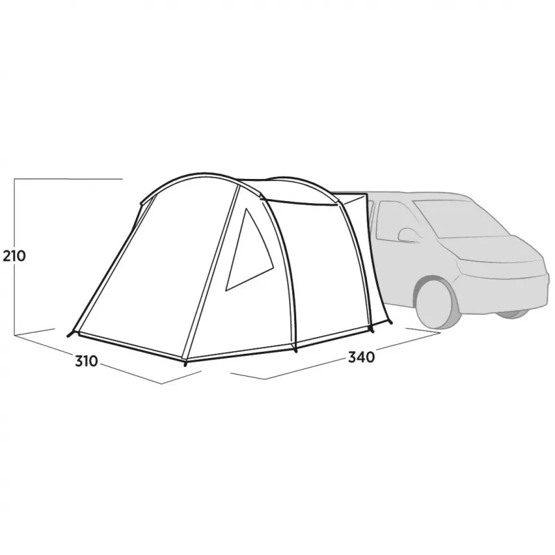 Easy Camp Eidfjord pilkas tunelinio tipo priestatas, 2025 m. modelis