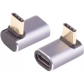 USB-C adapteris ShiverPeaks 14-05037 4.0 90° kampo, stačiakampis USB-C jungtis