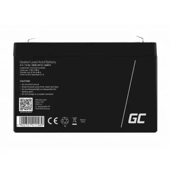 Įkraunama sandarioji švino rūgšties baterija Green Cell AGM12 6 V 7000 mAh Juoda