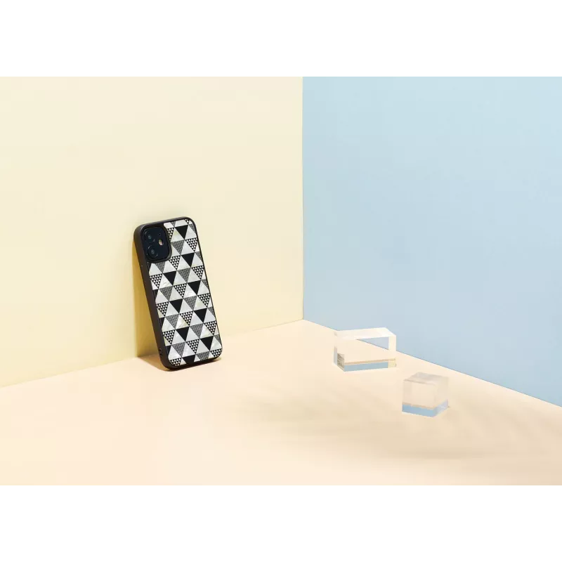 Apsauginis dėklas iKins Apple iPhone 12 mini, piramidės tekstūra, juodas