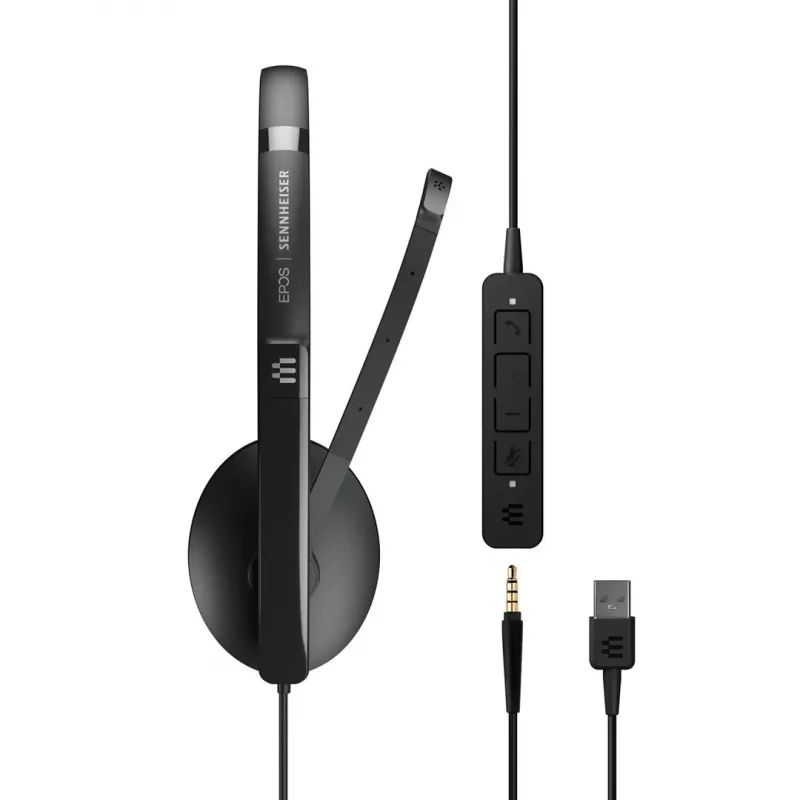 EPOS ADAPT 135 USB II ausinių rinkinys su laidu, juostine galvos juosta, biurui / skambučių centrui, USB Type-A, juoda
