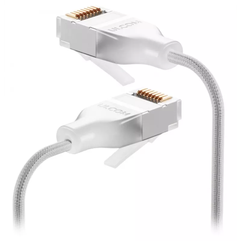Tinklo kabelis Ubiquiti UACC-Cable-Patch-EL-C6A-15M-W RJ-45 Cat6a 15 m permatomai baltas