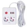 Maitinimo blokas MACLEAN MCE388 W – 2 lizdai, 3×USB, 110–240V, 2500W, 3 m laidas, baltas