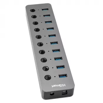 USB 3.0 skirstytuvas 10 prievadų su jungikliais