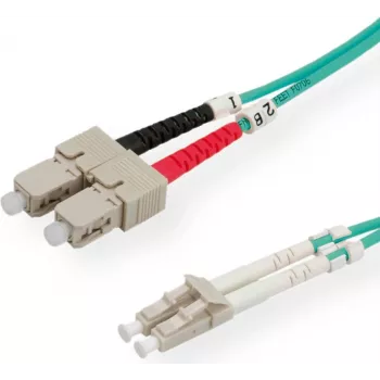 VALUE LWL-Cable 50/125µm OM3, LC/SC, turkiozinis 0,5m (21.99.8710)