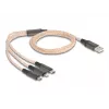 DeLOCK USB kabelis 1,2 m USB 2.0 USB A USB C/Micro-USB B/Lightning permatomas