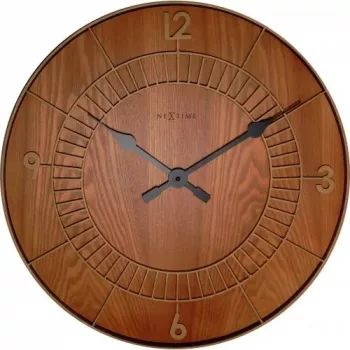NeXtime klok 3113br medinis apvalus sieninis laikrodis, Ø50 cm, rudas