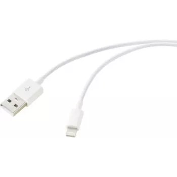 Renkforce USB 2.0 laidas USB-A kištukas, Apple Lightning kištukas 2,00 m Baltas (matinis) RF-5724086