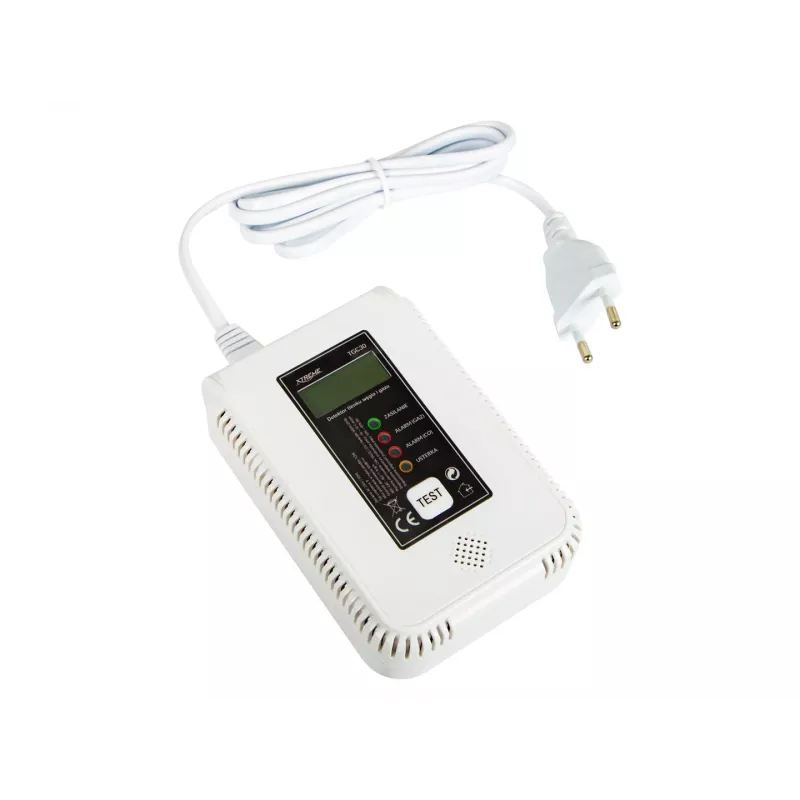 Anglies monoksido ir dujų detektorius BLOW TGC30 WiFi Tuya su LCD, 85 dB, laidinis, paviršinis montavimas, baltas