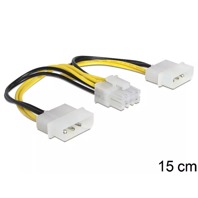 Vidinis maitinimo laidas DeLOCK 83410 0,15 m EPS 8-pin – Molex 3-pin