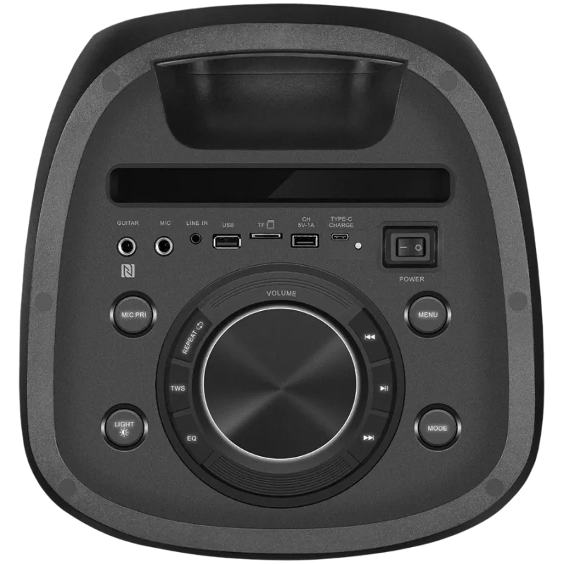 Garsiakalbis SVEN PS-1050, juodas (200W, TWS, Bluetooth, FM, USB, microSD, LED ekranas, 7200mAh)